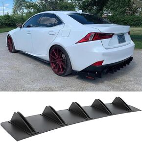 DREAMOTOR 31" Car Rear Bumper Lip, Universal Rear Diffuser Shark Fin Style Bumper, Wing Spoiler Splitter Spoiler Compatible with Honda Civic Accord VW Lexus Dodge Charger Toyota Corolla Nissan Altima