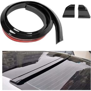 Ohleats Car Rear Wing Decorative Strip, 4.59 Ft Spoiler Free-Punching Rubber Lip Sticker, Universal Car Accessories Suitable for Tailgate, Roof, Bumper Scratch Protection (1.77 Inch)