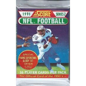 SCORE NFL 1991 Football Player Cards : Series 2 : Trading Cards : 16 Cards Per Pack : The Official Card of The 1990's