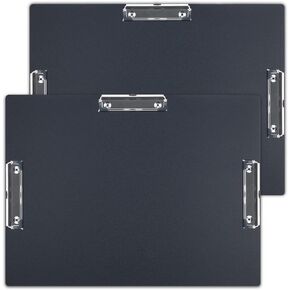 11x17 Clipboard Three Clip Super Tough Extra Large Clipboard PP Plastic 11 x 17 Clipboards Not Fragile Art Clipboard Black Pack of 2
