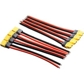 Wolfwhoop 8pcs XT60 Plug Male Female Connector with Sheath Housing Connector with 150mm 12AWG Silicon Wire for RC Lipo Battery FPV Drone