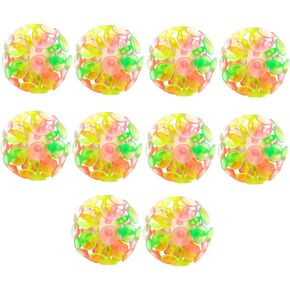 PVC Suction Cup 10 Pcs Flash Toys Suction Toy Bounce Ball for Kids Birthday Party Bag Stuffers Light up Bouncing Ball Suck Cricket Sucker Child Kidcraft Playset