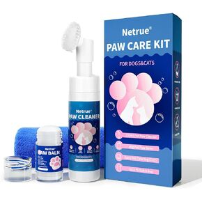 Netrue Dog Paw Care Kit- One Dog Paw Cleaner for Dogs and One Dog Paw Balm for Heals - Repairs Dry ，Cracked ，A Set That Solves pet paw All Problems Dog Paw Protector for Pet Foot Washer Care