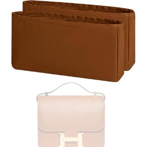 XYJG Purse Handbag Silky Organizer Insert Keep Bag Shape Fits Hermes Constance 19/New 19/24/New 24 Bags, Luxury Handbag Tote Lightweight Sturdy(New Constance19,Black)