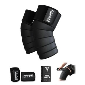 BREAKING LIMITS Knee Wraps for Weightlifting – Knee Sleeves for Men & Women – Knee Straps for Squats, Weight Lifting & Powerlifting – Rodilleras para Gym – 78" Knee Wrap (Pair)