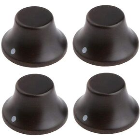 KAISH 2-Pack Wood Knobs LP/Strat Style Bell Knobs Guitar Bass Top Hat Wood Knob with Indicator Dot Bubinga Wood