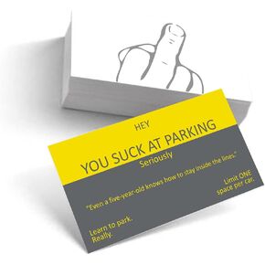 30x EppoBrand You Suck At Parking Funny Offensive Non Sticky Bad Parking Business Cards Behind Wiper for Learn To Park