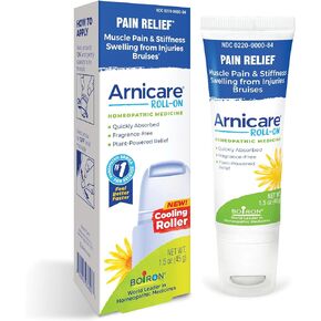 Boiron Arnicare Roll-On for Relief of Joint Pain, Muscle Pain, Muscle Soreness, and Swelling from Bruises or Injury - Cooling Metal Roller and Fragrance-Free - 1.5 oz