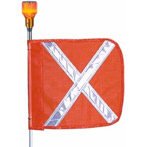 منتجات السلامة الصناعية من Checkers، علم أمان Flagstaff FS5 مع X وضوء عاكس، قاعدة فصل سريعة للذكور، الطول الإجمالي 5 بوصات، العرض الإجمالي 11 بوصة، برتقالي (عبوة من قطعة واحدة) in Kuwait