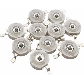 Vrabocry 10 pcs High Power Led Chip 3W Infrared (IR 850nm / 400mA - 500mA / DC 1.4V - 1.6V / 3 Watt) SMD COB Light Emitter Diode Components 3 W Night Vision Bulb Lamp for DIY Lighting/CCTV Cameras