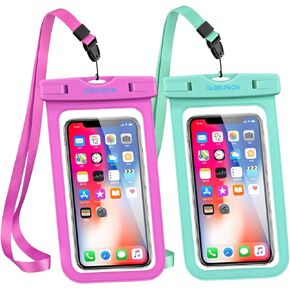 Universal Waterproof Case, 2 Pack IPX8 Waterproof Phone Lanyard Dry Bag with Neck Strap for iPhone 15 14 13 12 11 XS Pro Plus Galaxy S22 S23 Edge Note Google Pixel LG HTC Sony Moto up to 7.5"