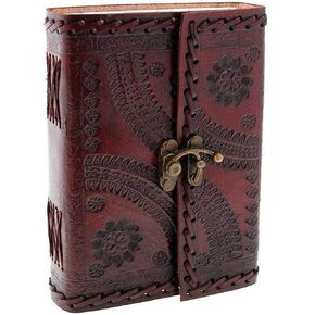 MONTEXOO Leather Journal Notebook for Women Men - Celtic Heart Leather Journals for Writing 6 x 8 inches - Lined paper 200 pages Handmade Vintage Sketch book Gift Brown