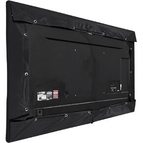 Covermates Outdoor Half TV Cover - Various Sizes, Light Weight Material, Weatherproof, Dustproof, Cinching Drawcord, Outdoor TV Covers, 41W x 4D x 25H, Black
