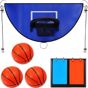 lasuroa Trampoline Basketball Hoop, with Scoreboard and Mini Basketballs, Breakaway Rim for Dunking Trampoline Basketball Attachment Trampoline Accessory for Kids Adults Indoor Outdoor