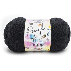 Lion Brand Yarn Pound of Love, Value Yarn, Large Yarn for Knitting and Crocheting, Craft Yarn, Antique White