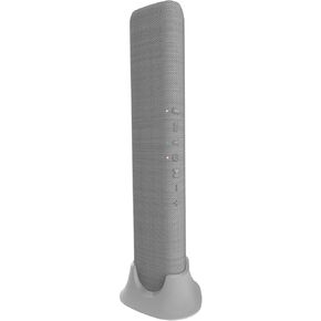 Ion Audio Meeting Mate Gray - Wireless Bluetooth Speaker and Soundbar with Stand, Built-in Rechargeable Battery, LED Ambiance Lights and Microphone (Renewed)