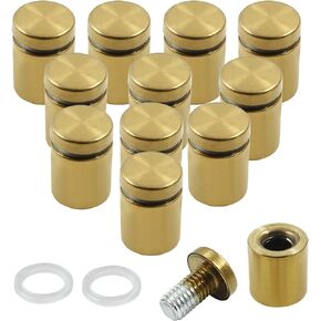 12 Pcs Black Stainless Steel Standoff Screws, Advertising Standoff Nail Mount Metal Standoff Hardware Wall Sign Standoff Mounting Hardware for Hanging Acrylic Picture Frame(1 x 1 inch)