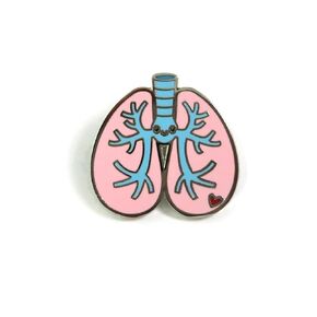 Lungs Enamel Pin, Cute Kawaii Lung Lapel Pin, Respiratory Lungs Pin, Pulmonary Nurse Lanyard Pin, Respiratory Therapist Pin, RT Nurse Pin, Medical Student Gift, CCN Pin, Lung Pin