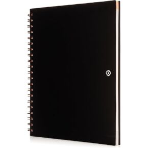 Notsu Undated Daily Planner Notebook | Minimalist Productivity Planner with To Do List, Agenda, Dot Grid, Lined, Notes sections. 160 Pages, Thick Paper 120 gsm, 8.5 x 11 inches, Premium Black Vegan