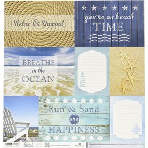 Paper House Productions P-2029E Double Sided Beach-Tags Paper (15 Pack), 12"