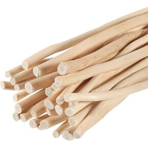 MECCANIXITY Wood Sticks, 40cm(16") Wooden Stick Craft Twigs 0.2" to 0.5" Dia Wood Log Stick for Fairy House,Garden, Christmas Ornament, Craft Project 50 Pcs