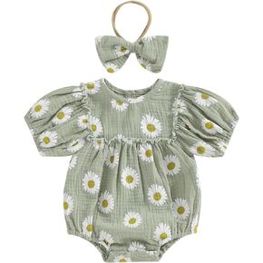 FIOMVA Summer Chicken Baby Clothes Newborn Baby Girl Farm Outfit Toddler Short Sleeve Bubble Romper Infant Bodysuit