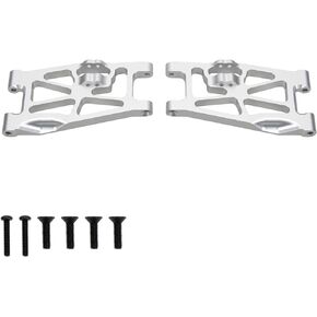 RCAWD Aluminum Front Suspension Arm Set LOS234011 for 1-10 Losi Hammer Rey Rock Rey Upgrade Parts (Silver)