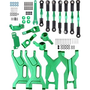 RC Upgrades Part for 1/10 Rustler 2WD (VXL) /Stampede 2WD (VXL),Alloy Suspension Arms Front&Rear,Steering Blocks Caster Blocks C-Hubs Stub Axle Carriers,Turnbuckles Camber Link Sets,Navy Blue