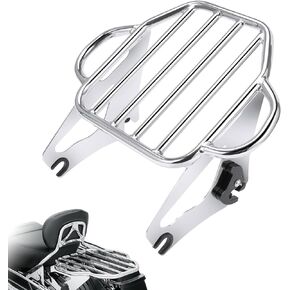 2-UP Motorcycle Luggage Rack for Harley Touring, Detachable Luggage Mounting Rack Compatible with 2009-2024 Harley Davidson Street/Road/Electra Glide Road King Tour Pack Accessories (Chrome)