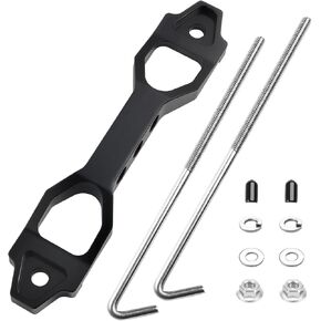 Heavy Duty Battery Hold Down Sets, Battery Hold Down Bracket, with Billet Aluminum Battery Tie Down Bracket and 18-8(304) Stainless Steel J Bolts, for Car Battery Mount Bracket Hold Lock Accessories