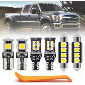 9pcs Interior LED Lights Bulb Kit for Ford Super Duty F-250 F-350 F-450 2008 2009 2010 2011 2012 2013 2014 2015 2016 Super Bright 6000K White Map Dome Cargo License Plate Light Interior Bulbs