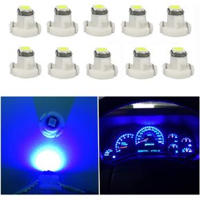 WLJH 10x Blue T3 Neo Wedge Led 3030 SMD Chip 8mm Base Car Instrument Cluster Light Dashboard Gauge HVAC AC Heater Climate Control Lamps Switch Indication Interior Bulb Replacement