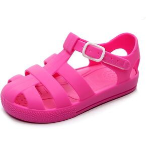 Toddler Girls Jelly Sandals Summer Outdoor Closed Toe Soft Rubber Sole Beach Water Shoes Mary Jane Dress Princess Flat