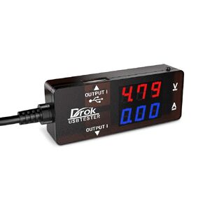 DROK USB Tester 2pcs, USB-A USB-C 2.0 Multimeter Dual USB Ports PD QC 3.0 with Color LED Display Battery Charger Monitor, 7 Modes Capacity Voltage Current Power for Laptop Power Bank Solar Panel