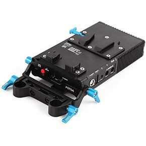 Foto4easy DP500 V-Mount Uninterrupted Power Supply BP Battery Plate for Sony A7/A7R/A7S II III A9 A6500 Panasonic GH4 GH5 GH5s Canon EOS 5D 6D 7D II III Nikon D850 Cameras 15mm Rod Clamp