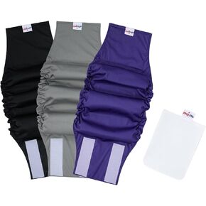 UNIPUP حفاضات للكلاب الذكور قابلة للغسل، حزمة من 3 حفاضات للكلاب عالية الامتصاص وحزام قابل للتعديل وأغطية جرو ذكر قابلة لإعادة الاستخدام للكلاب المتوسطة U-DM04M in Kuwait