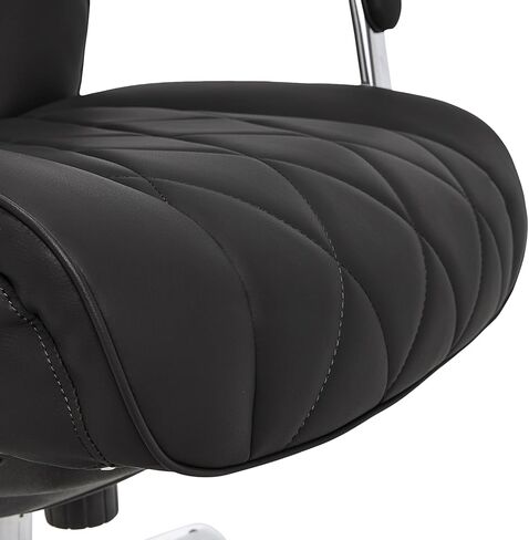 La-Z-Boy Sutherland Quilted Leather Executive Office Chair with Padded Arms, High Back Ergonomic Desk Chair with Lumbar Support, Black Bonded Leather in Saudi Arabia