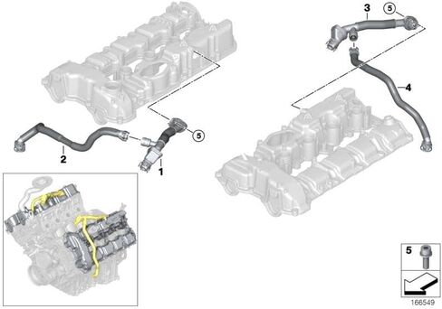 Lower Breather Hoses For BMW 2008-2014 550i 650i 750i 550i X5 X6 Replacement number # 11157575640 in Saudi Arabia