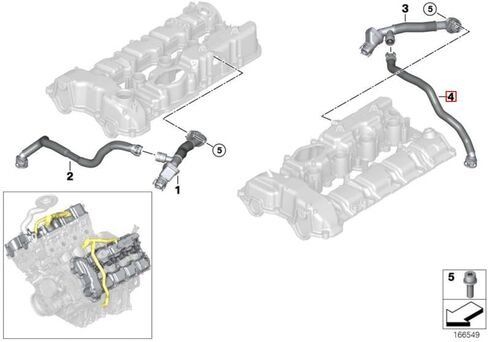 Lower Breather Hoses For BMW 2008-2014 550i 650i 750i 550i X5 X6 Replacement number # 11157575640 in Saudi Arabia