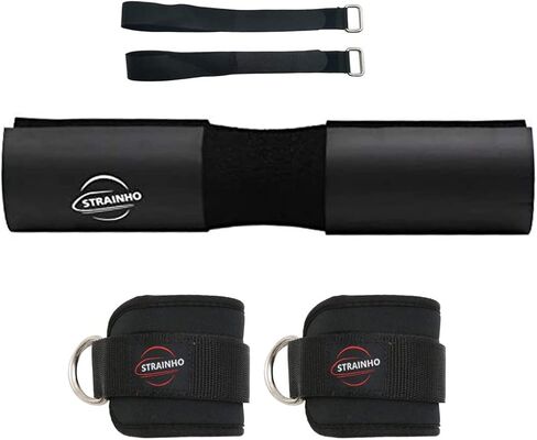 Barbell Pad Hip Thrust Pad and Ankle Straps Set Barbell Cushion Hip Thrust Cushion Squat Pad Weight Bar Pad Shoulder Neck Protective Pad Gym Bar Cushion in Saudi Arabia