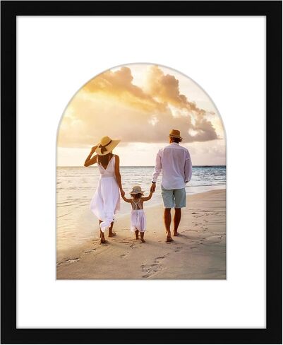 Americanflat 11x14 Picture Frame with Arch-Shaped Mat in Gold - Use as 16x20 Picture Frame Without Mat or 11x14 Frame with Mat - Engineered Wood Photo Frame with Polished Plexiglass Cover in Kuwait