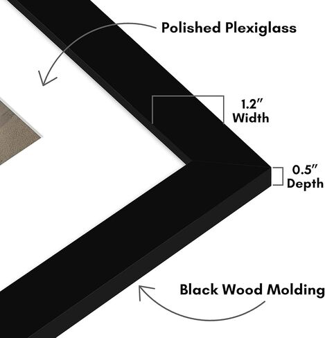 Americanflat 11x14 Picture Frame with Arch-Shaped Mat in Gold - Use as 16x20 Picture Frame Without Mat or 11x14 Frame with Mat - Engineered Wood Photo Frame with Polished Plexiglass Cover in Kuwait