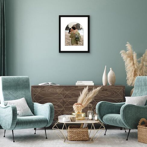 Americanflat 11x14 Picture Frame with Arch-Shaped Mat in Gold - Use as 16x20 Picture Frame Without Mat or 11x14 Frame with Mat - Engineered Wood Photo Frame with Polished Plexiglass Cover in Kuwait