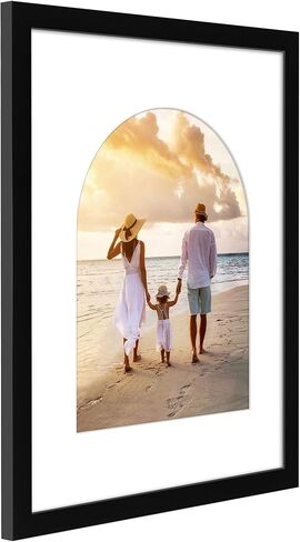 Americanflat 11x14 Picture Frame with Arch-Shaped Mat in Gold - Use as 16x20 Picture Frame Without Mat or 11x14 Frame with Mat - Engineered Wood Photo Frame with Polished Plexiglass Cover in Kuwait