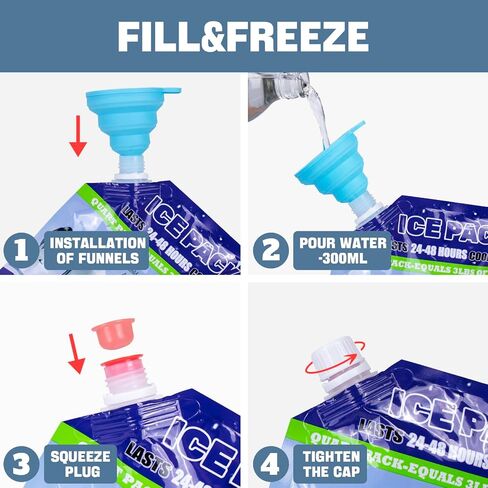 INSMEER Reusable Ice Packs for Lunch Bags - Long Lasting/Lightweight/Slim/Soft Gel Ice Packs for Small Cooler Camping, Picnic, Grocery Shopping, Travel (5 Pack) in Kuwait