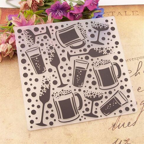 arriettycraft Wine Bottle Beer Background Plastic Embossing Folders for Card Making Journaling Scrapbooking or Paper Crafts Decoration in Saudi Arabia