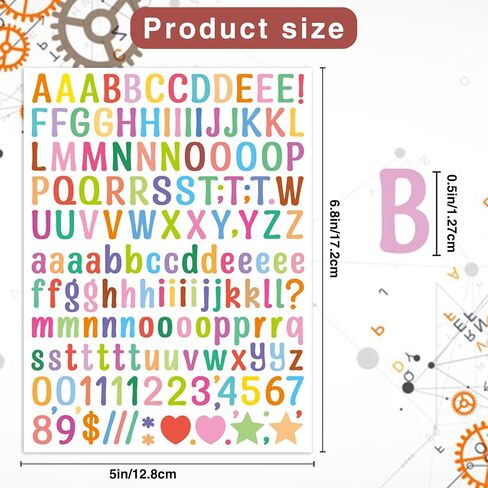 4680 Letter Stickers 30 Sheets Alphabet Stickers 0.5in Vinyl Self-Adhesive Number Alphabet Stickers, Mailbox Numbers Labels DIY Crafts Art Making, Decals for Sign,Notebook (A4,Multiple Colors) in Saudi Arabia
