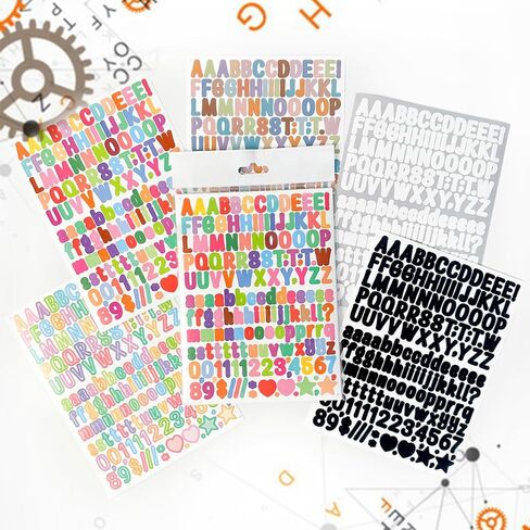 4680 Letter Stickers 30 Sheets Alphabet Stickers 0.5in Vinyl Self-Adhesive Number Alphabet Stickers, Mailbox Numbers Labels DIY Crafts Art Making, Decals for Sign,Notebook (A4,Multiple Colors) in Saudi Arabia