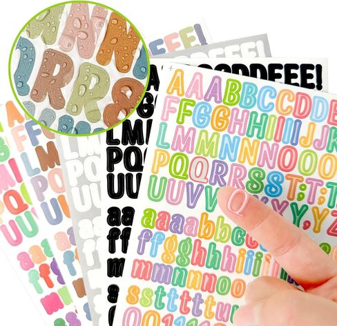 4680 Letter Stickers 30 Sheets Alphabet Stickers 0.5in Vinyl Self-Adhesive Number Alphabet Stickers, Mailbox Numbers Labels DIY Crafts Art Making, Decals for Sign,Notebook (A4,Multiple Colors) in Saudi Arabia