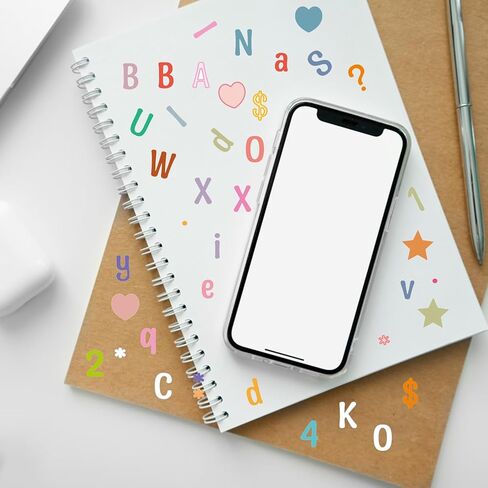 4680 Letter Stickers 30 Sheets Alphabet Stickers 0.5in Vinyl Self-Adhesive Number Alphabet Stickers, Mailbox Numbers Labels DIY Crafts Art Making, Decals for Sign,Notebook (A4,Multiple Colors) in Saudi Arabia